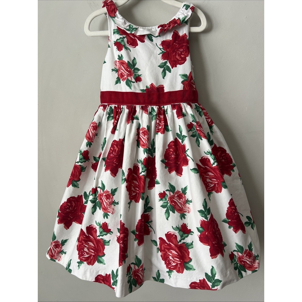Girls Janie And Jack Red Rose Special Occasion Dress Size 4 Holiday Party